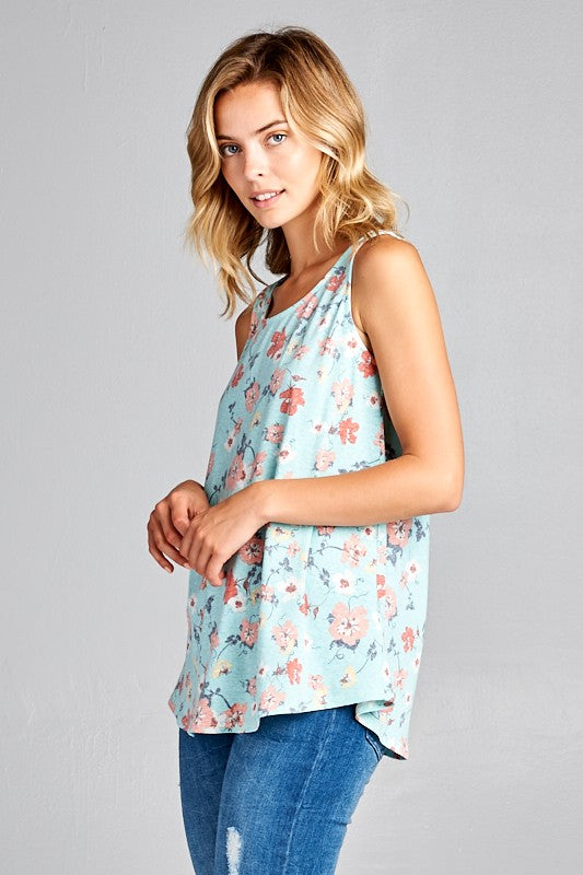 FLORAL TRIBLEND TANK TOP