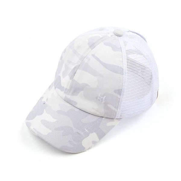 CC Camo Criss-Cross Ponytail Caps