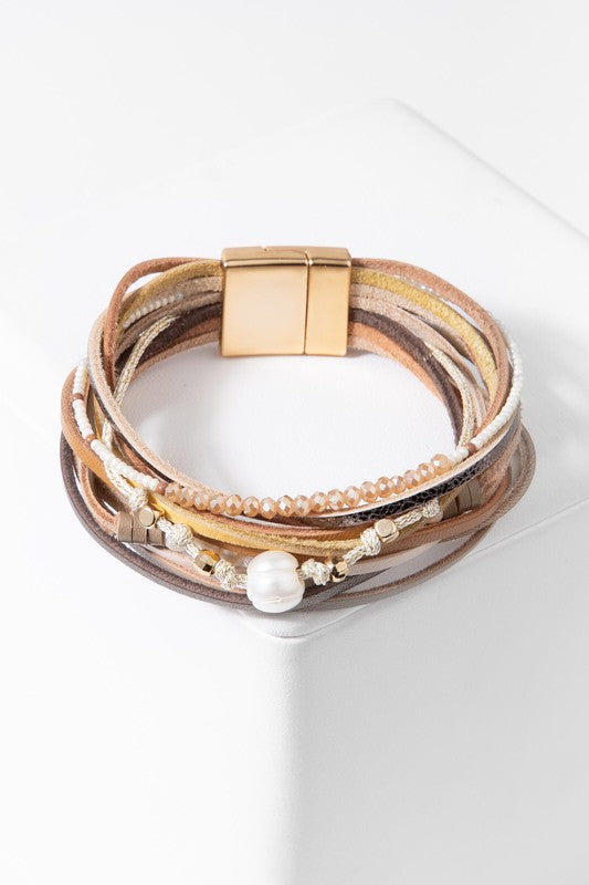 Grace Beaded Leather Bracelet