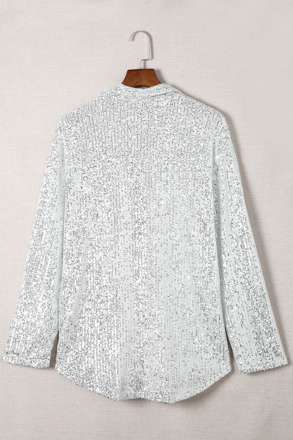 Charleston Nights Sequin Pocketed Loose Shirt