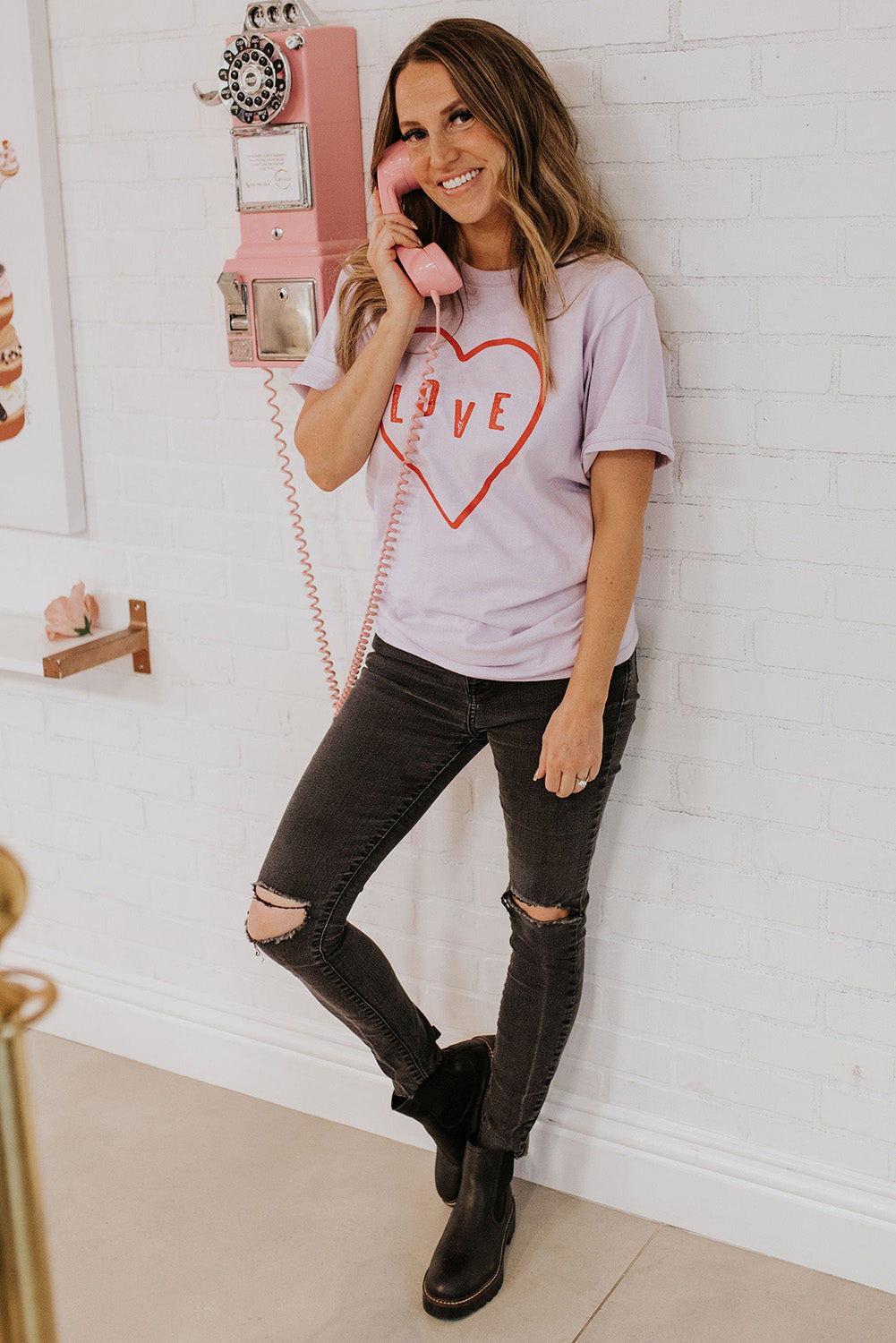 Sequin Heart Graphic Tee