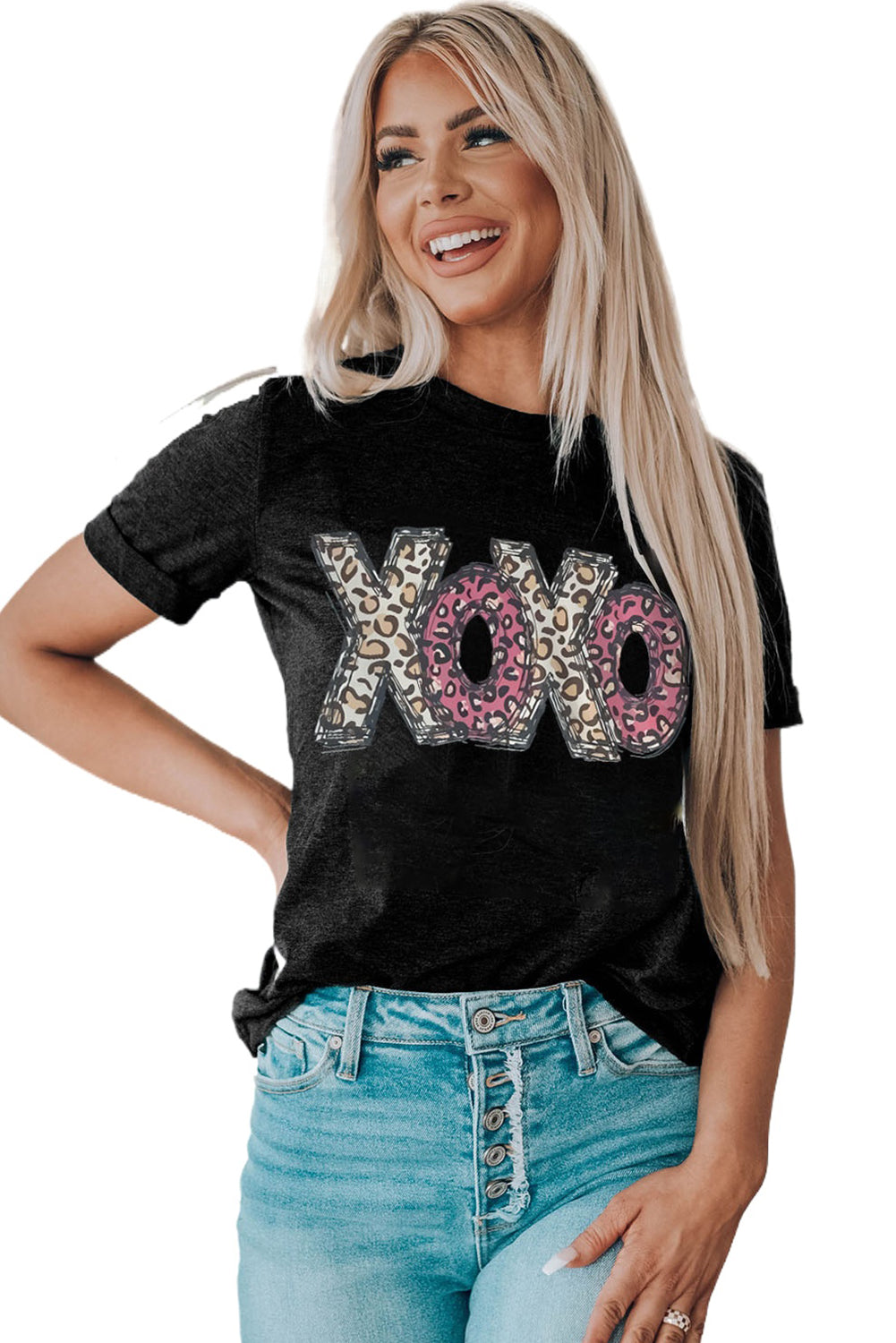 Hello Valentine Letter Print T Shirt