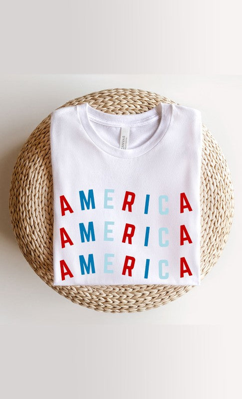 Red and Blue America Graphic Tee