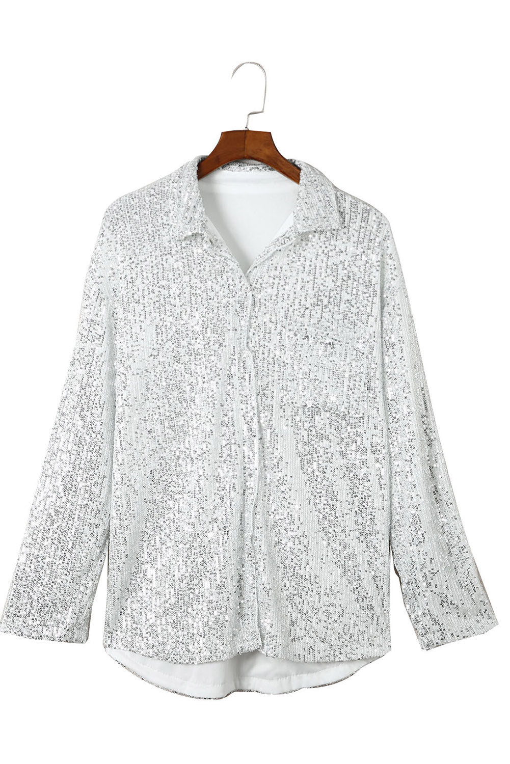 Charleston Nights Sequin Pocketed Loose Shirt