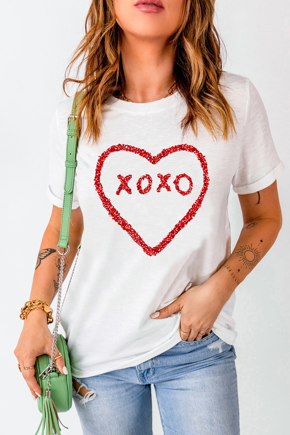 Sequin Heart Graphic Tee