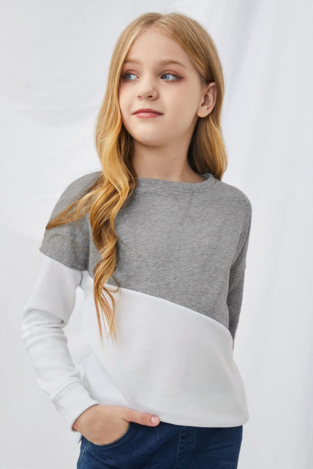 Kids Two-Tone Long Sleeve Top