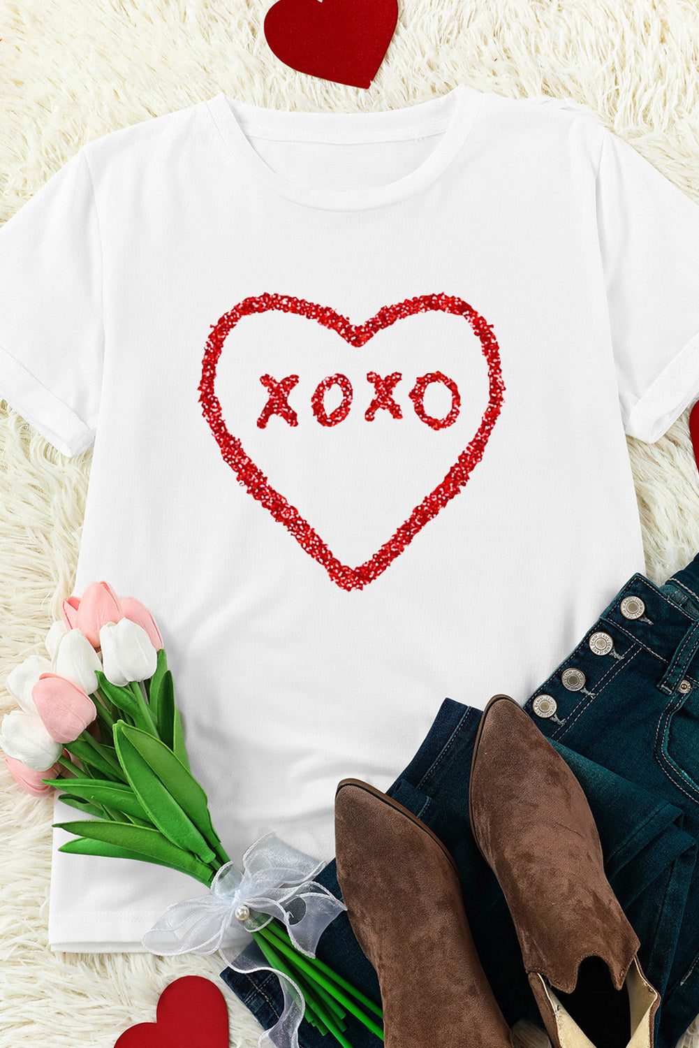 Sequin Heart Graphic Tee