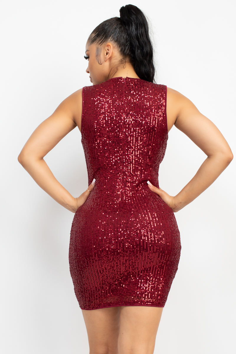 Charleston Nights Sequin Mesh Bodycon Dress