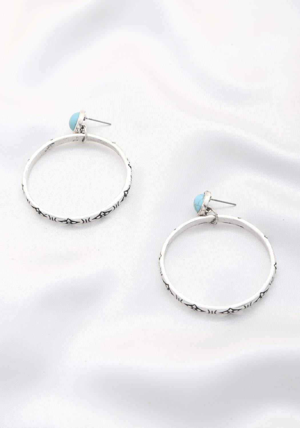 Rodeo western texture hoop earring