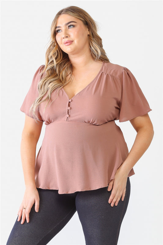 Plus Tie Detail Flare Top