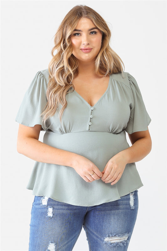 Plus Tie Detail Flare Top