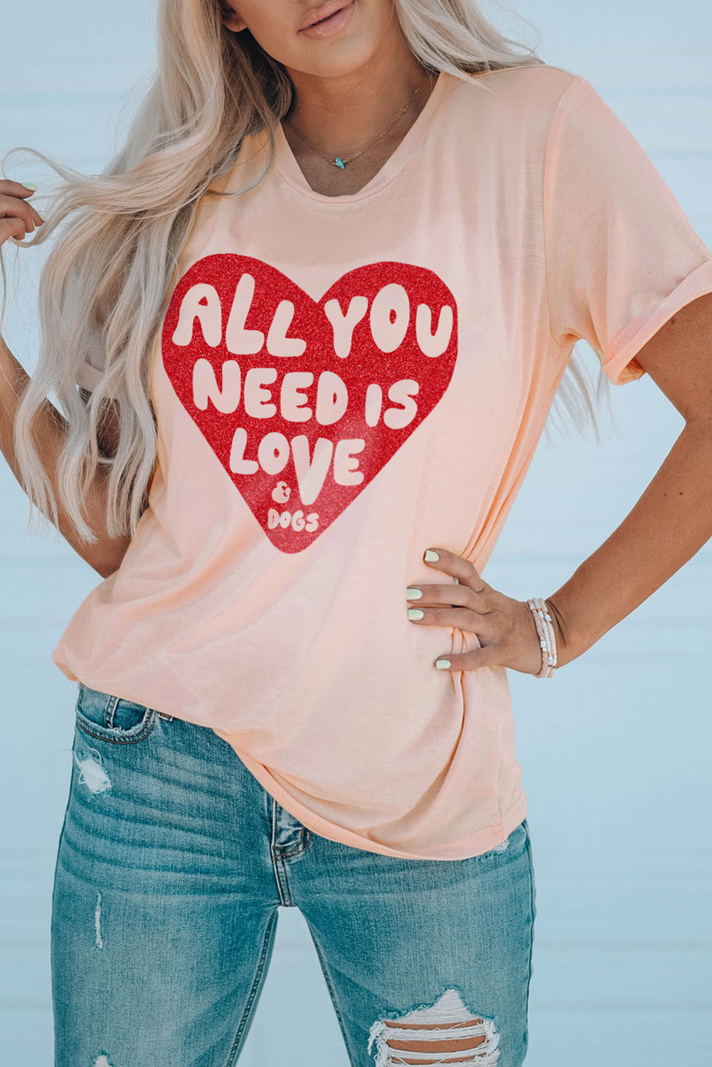 Sequin Heart Graphic Tee