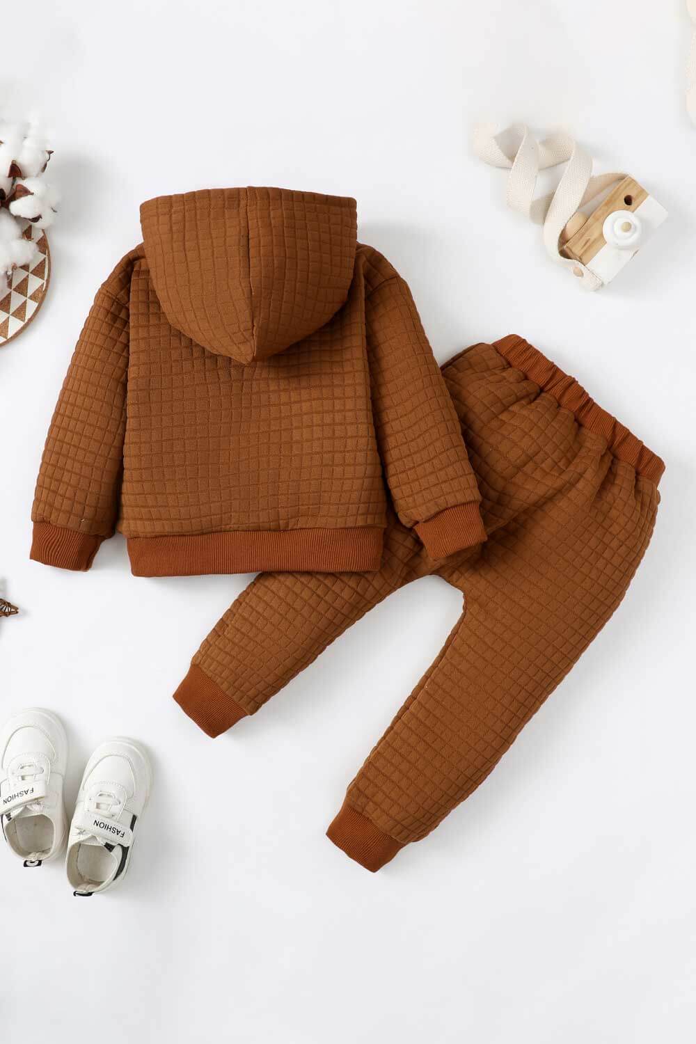 Kids Textured Hoodie and Joggers Set