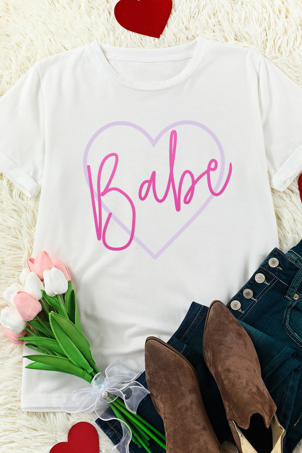 Babe in My Heart Valentines Graphic Tee