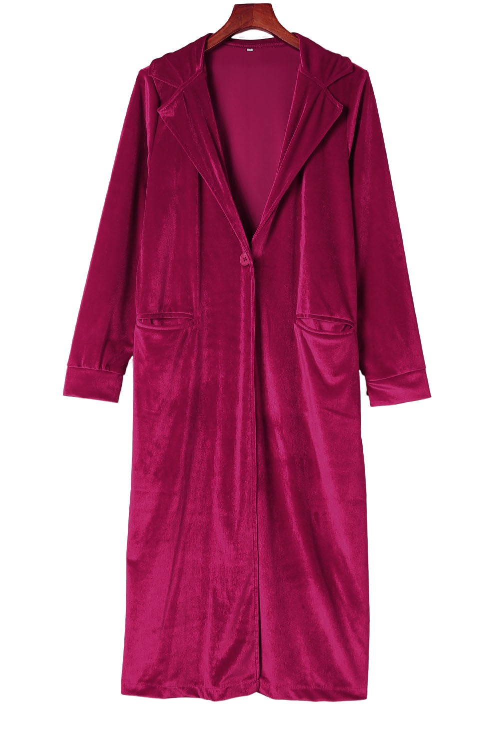 Retro Velvet Long Sleeve Pocket Coat