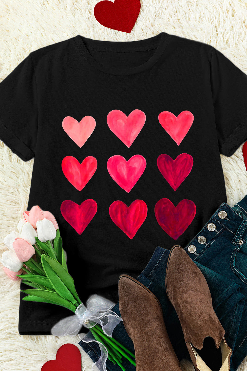 Sequin Heart Graphic Tee