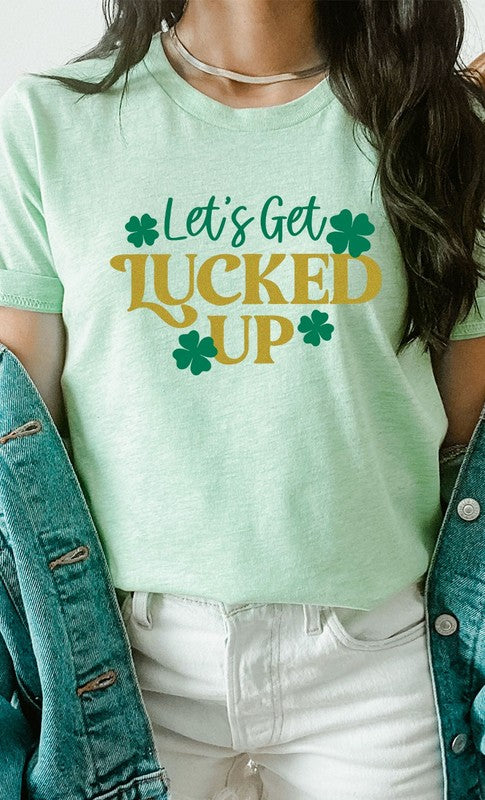 Shamrock Lets Get Lucked Up Graphic Tee