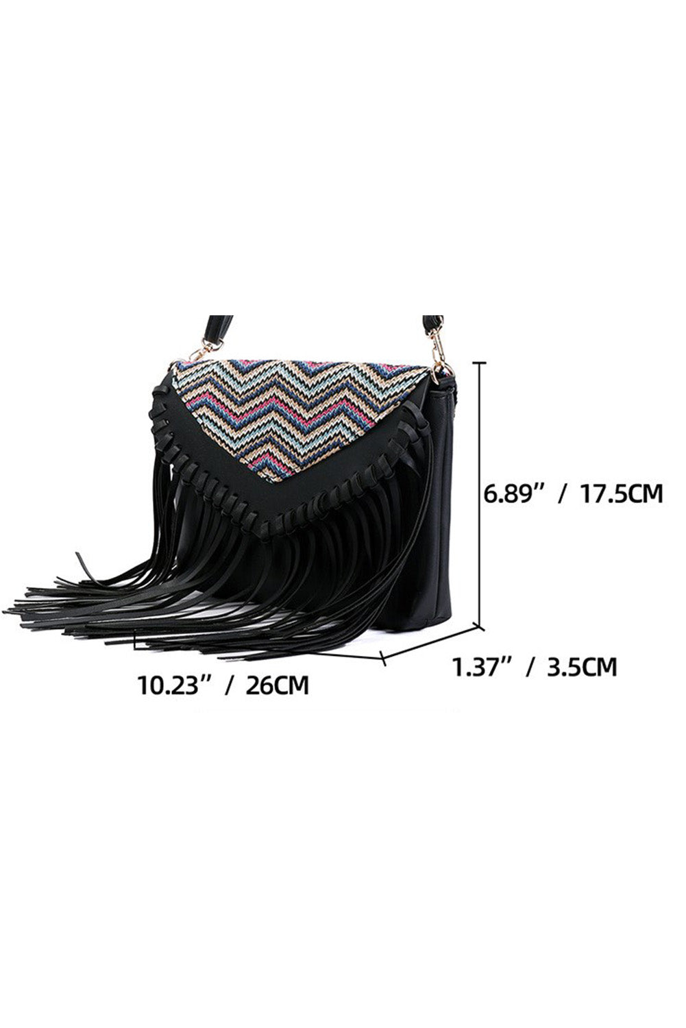 Boho Tribal Crossbody Fringe Envelope Bag