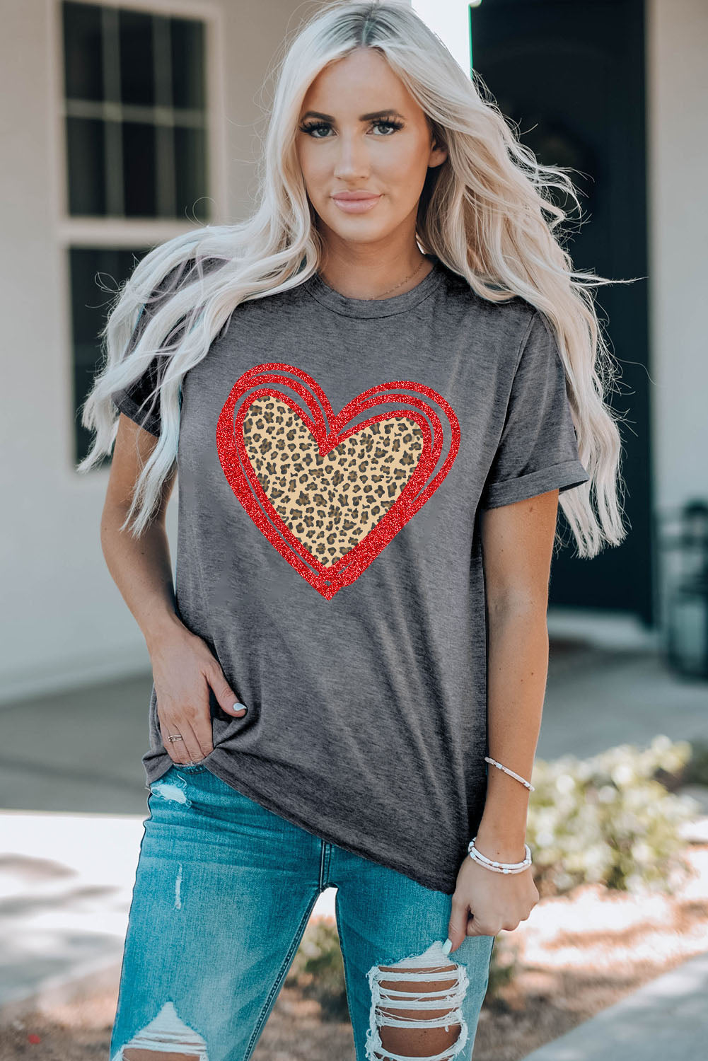 Sequin Heart Graphic Tee