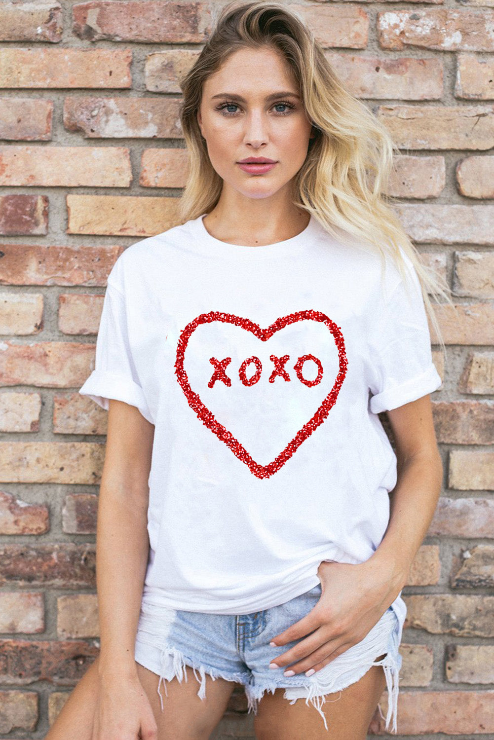 Sequin Heart Graphic Tee