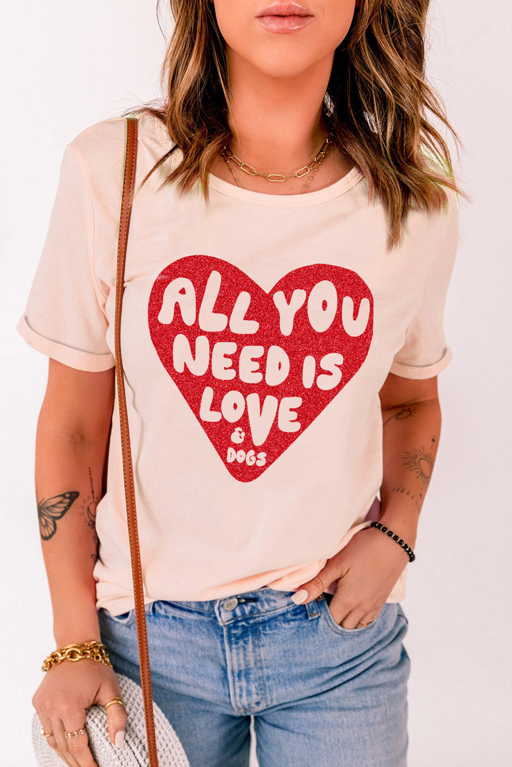 Sequin Heart Graphic Tee