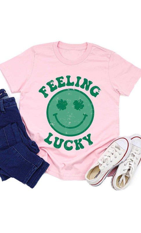 Retro Feeling Lucky Smiley Face Kids Graphic Tee