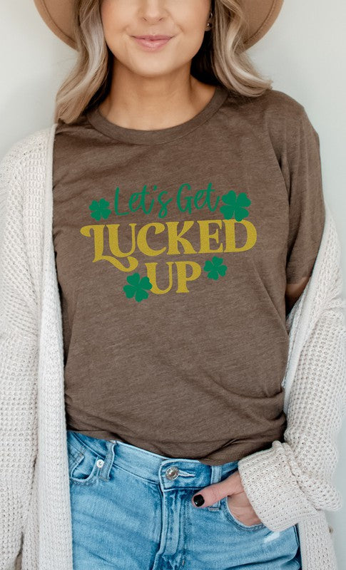 Shamrock Lets Get Lucked Up Graphic Tee