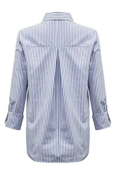 Striped Pocketed Button Up Shirt