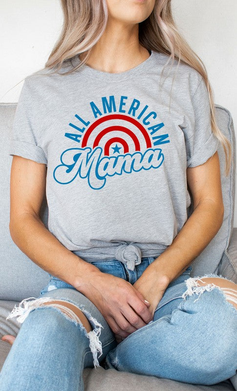 All American Mama Rainbow Graphic Tee PLUS