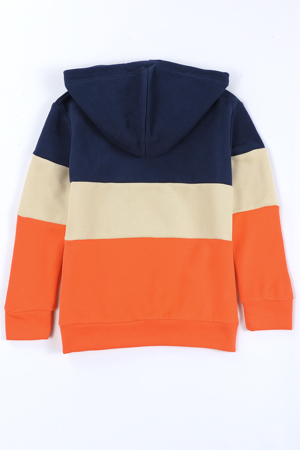 Girls Color Block Zip-Up Hooded Jacket with Pockets