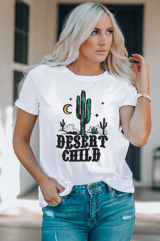 DESERT CHILD Graphic Cuffed Short Sleeve Tee