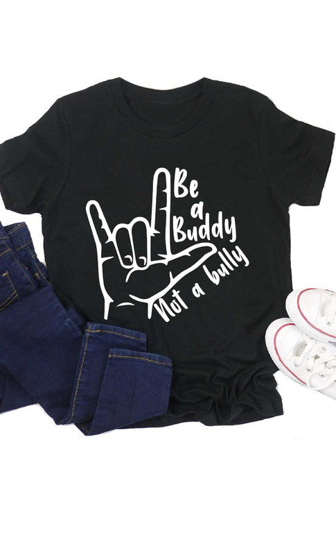 Be a Buddy Not a Bully Kids Graphic Tee