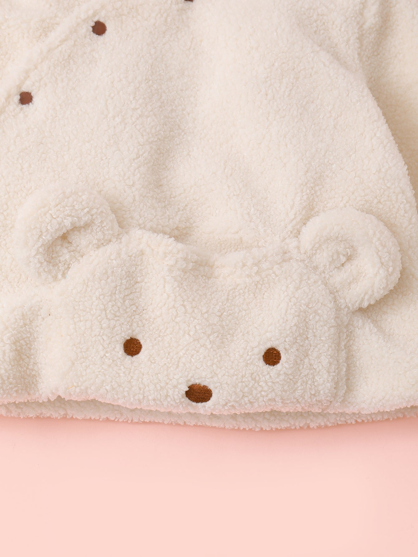 Baby Girl Bear Pocket Hooded Teddy Jacket