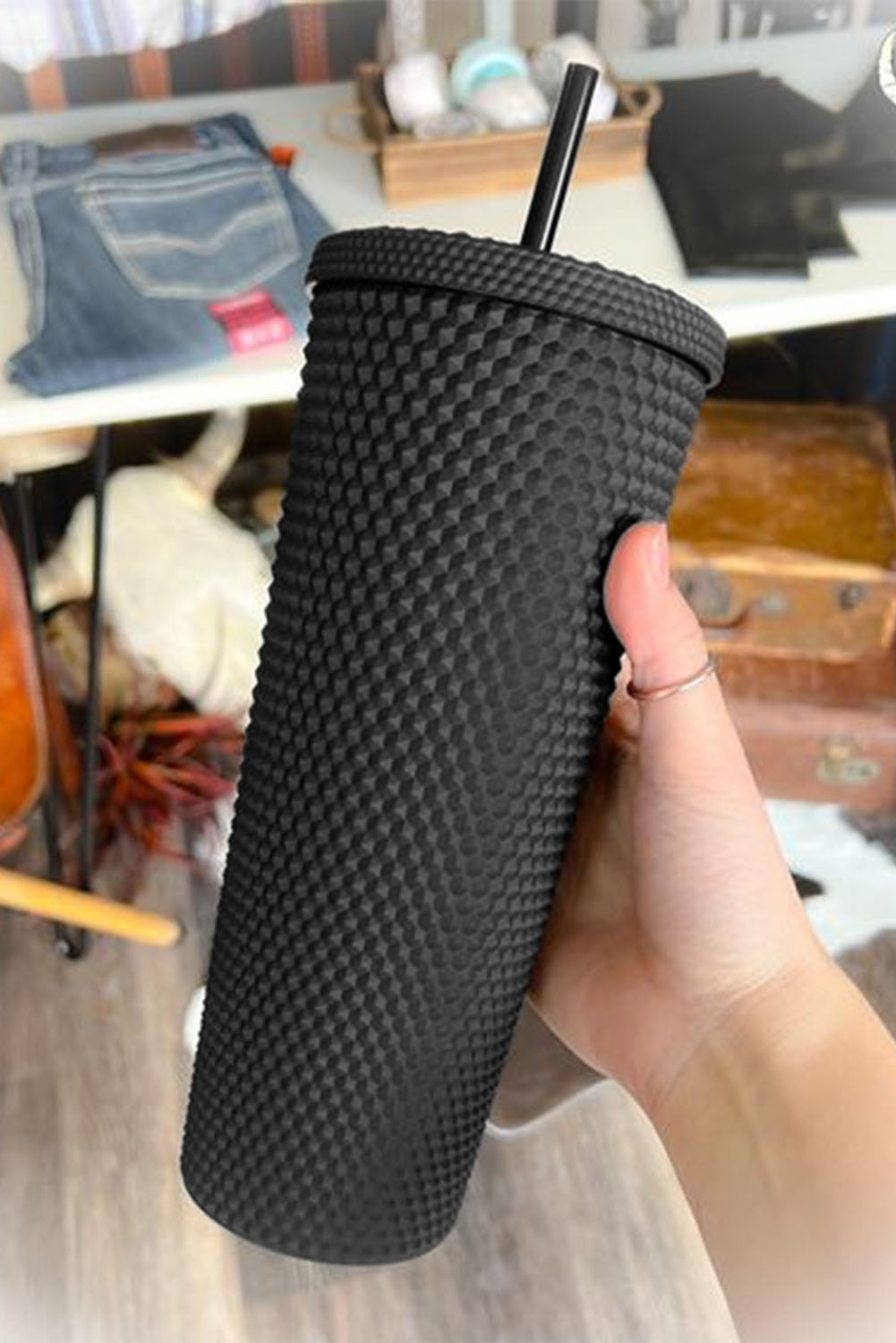 Reusable Matte Diamond Tumbler Cup 24oz