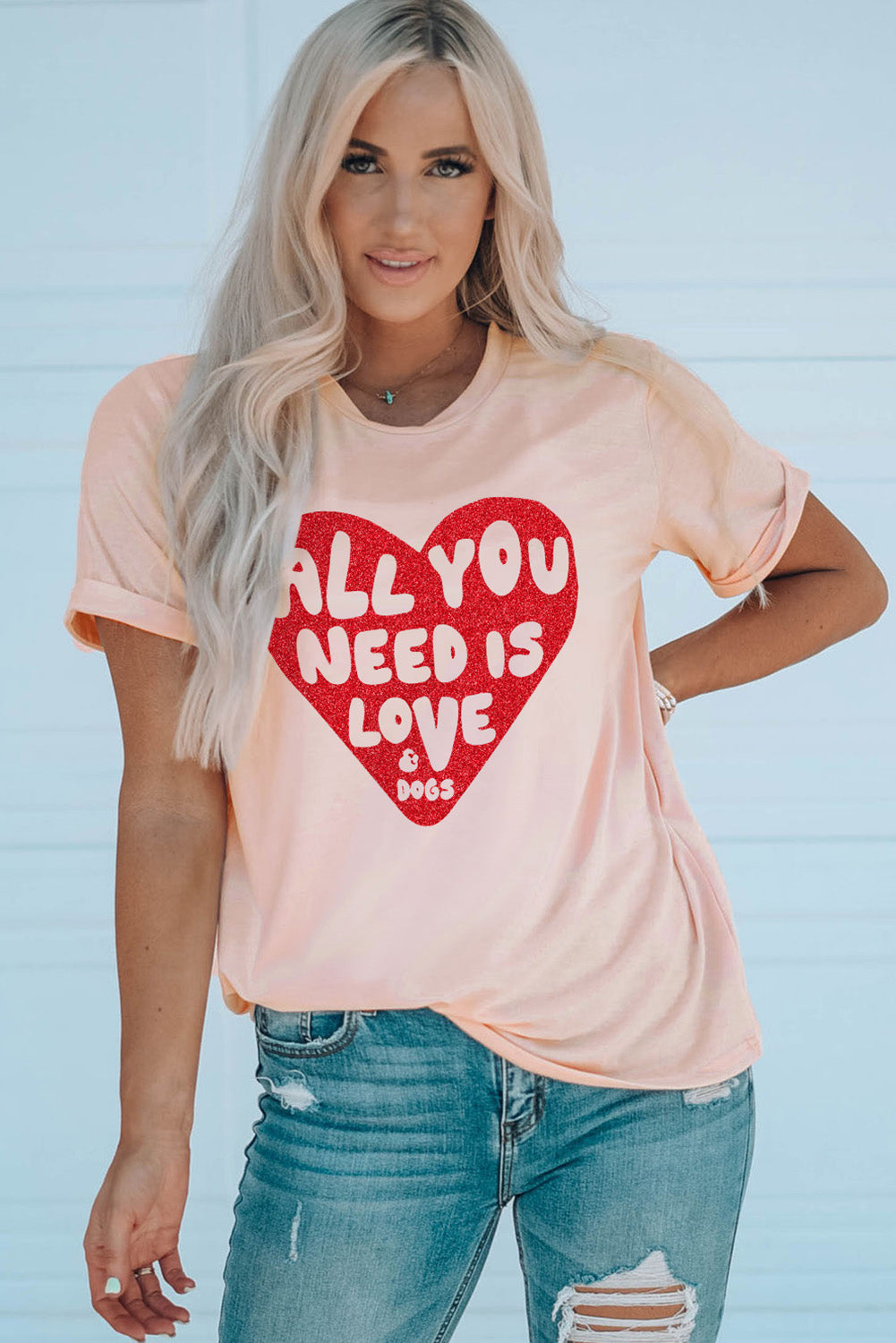 Sequin Heart Graphic Tee