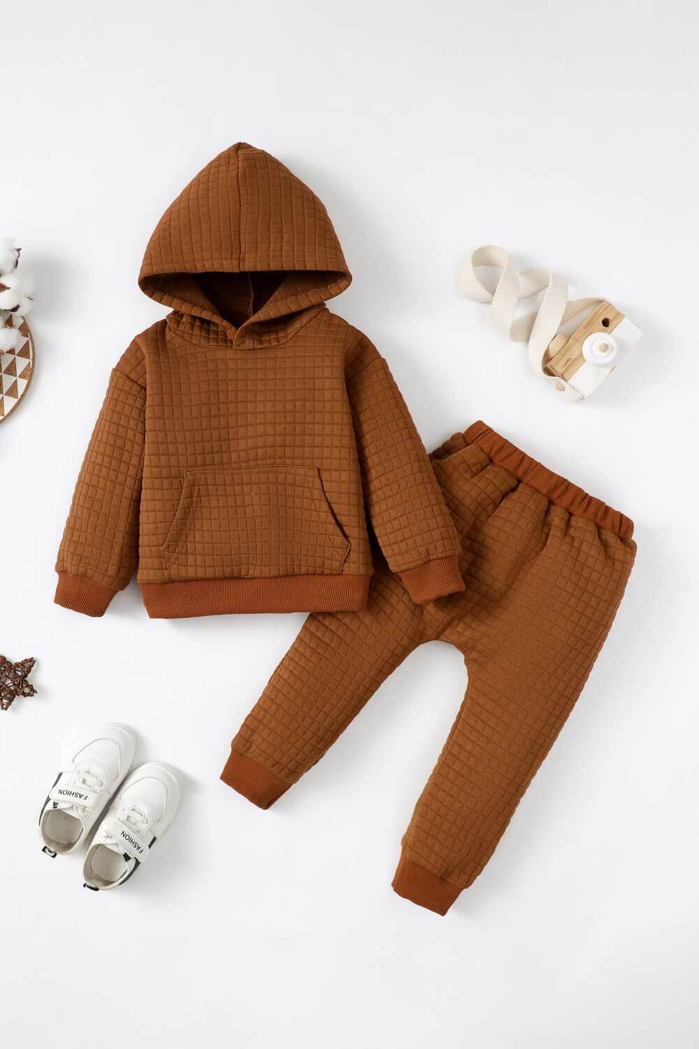 Kids Textured Hoodie and Joggers Set