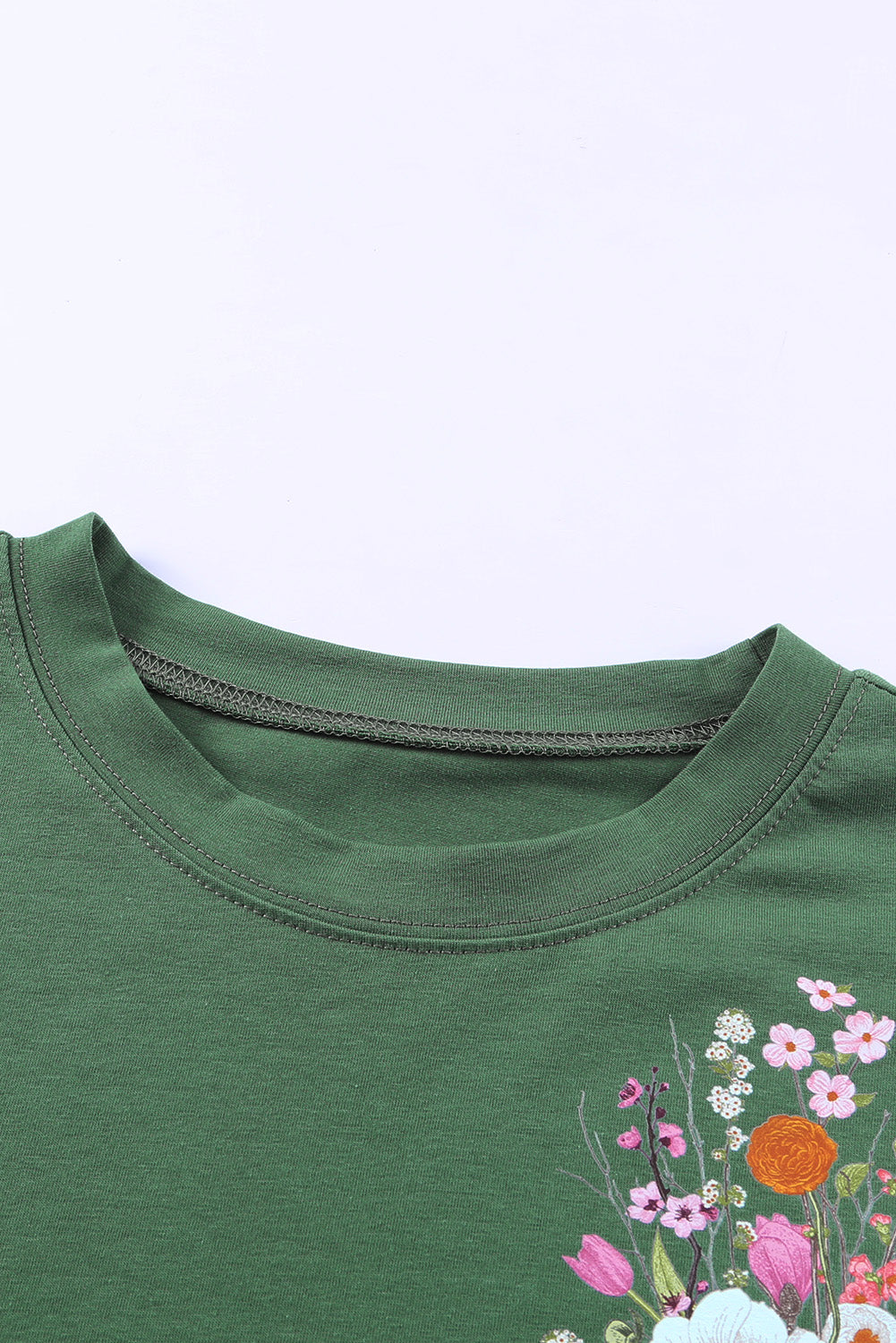 Embroidered Round Neck Pocket Tee