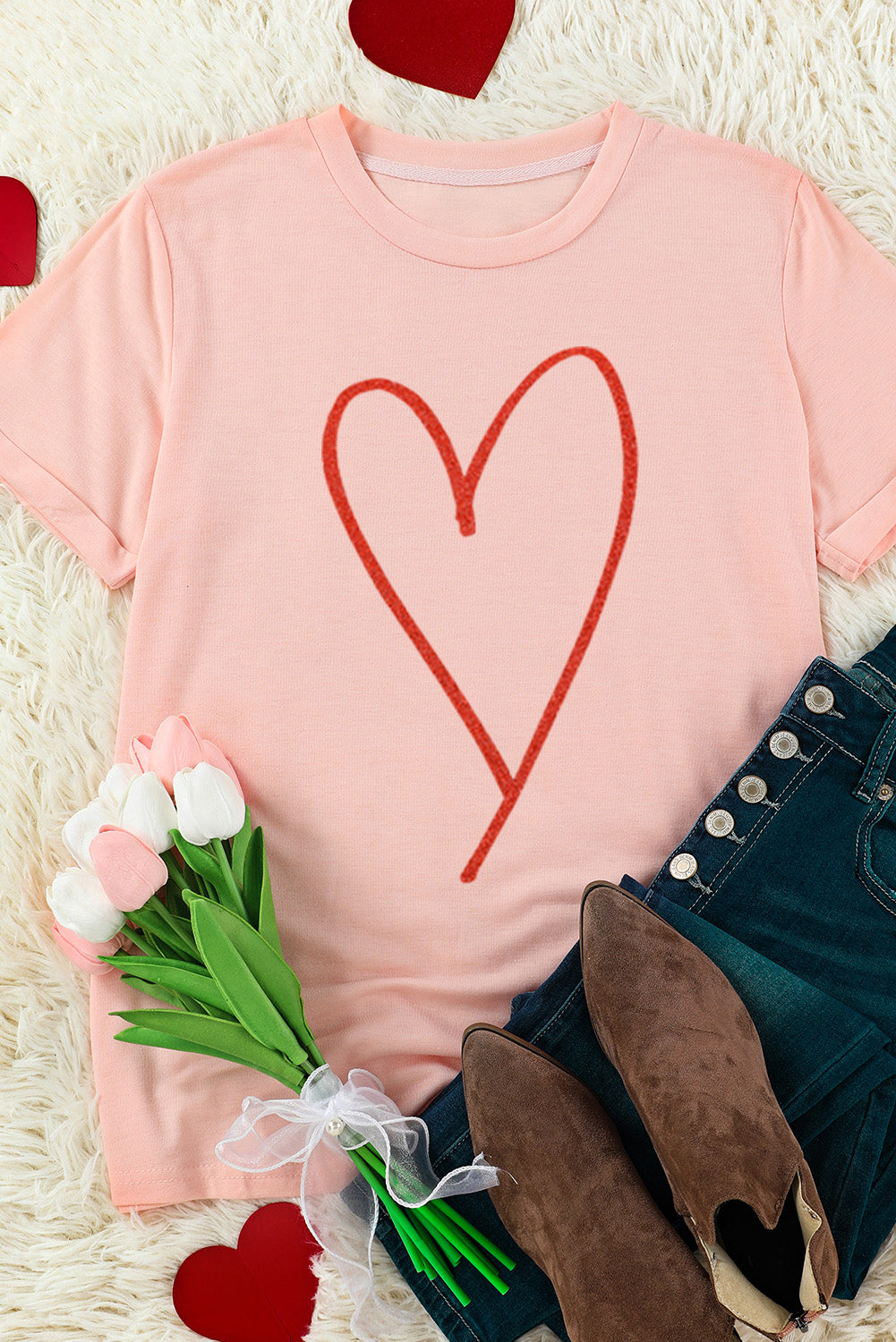 Sequin Heart Graphic Tee