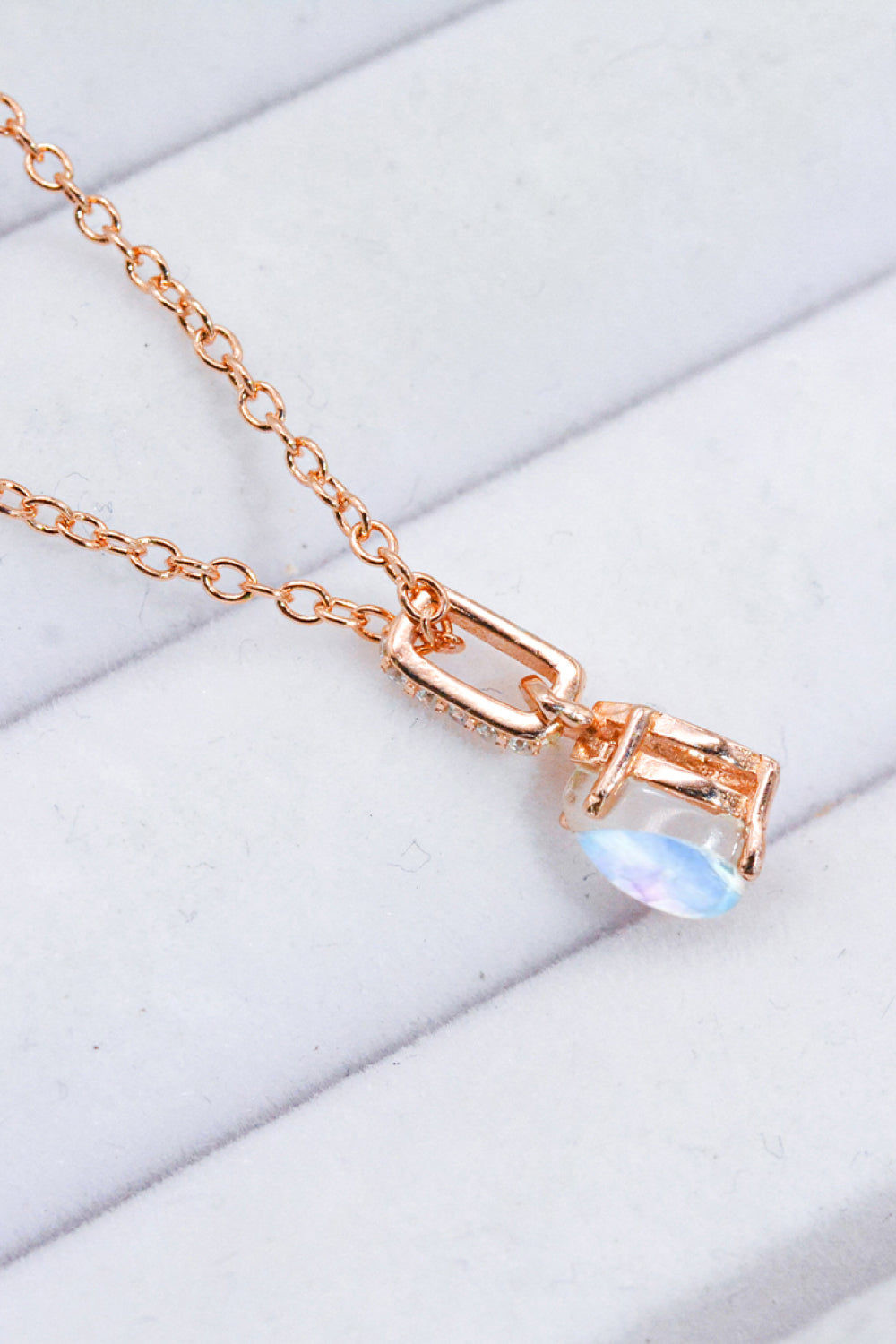 Moonstone Teardrop Pendant Necklace