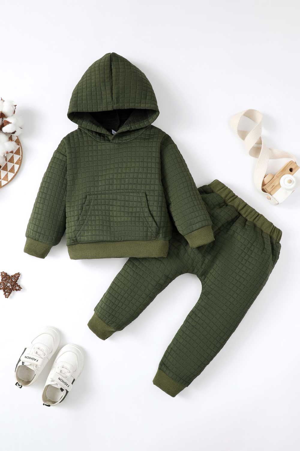 Kids Textured Hoodie and Joggers Set