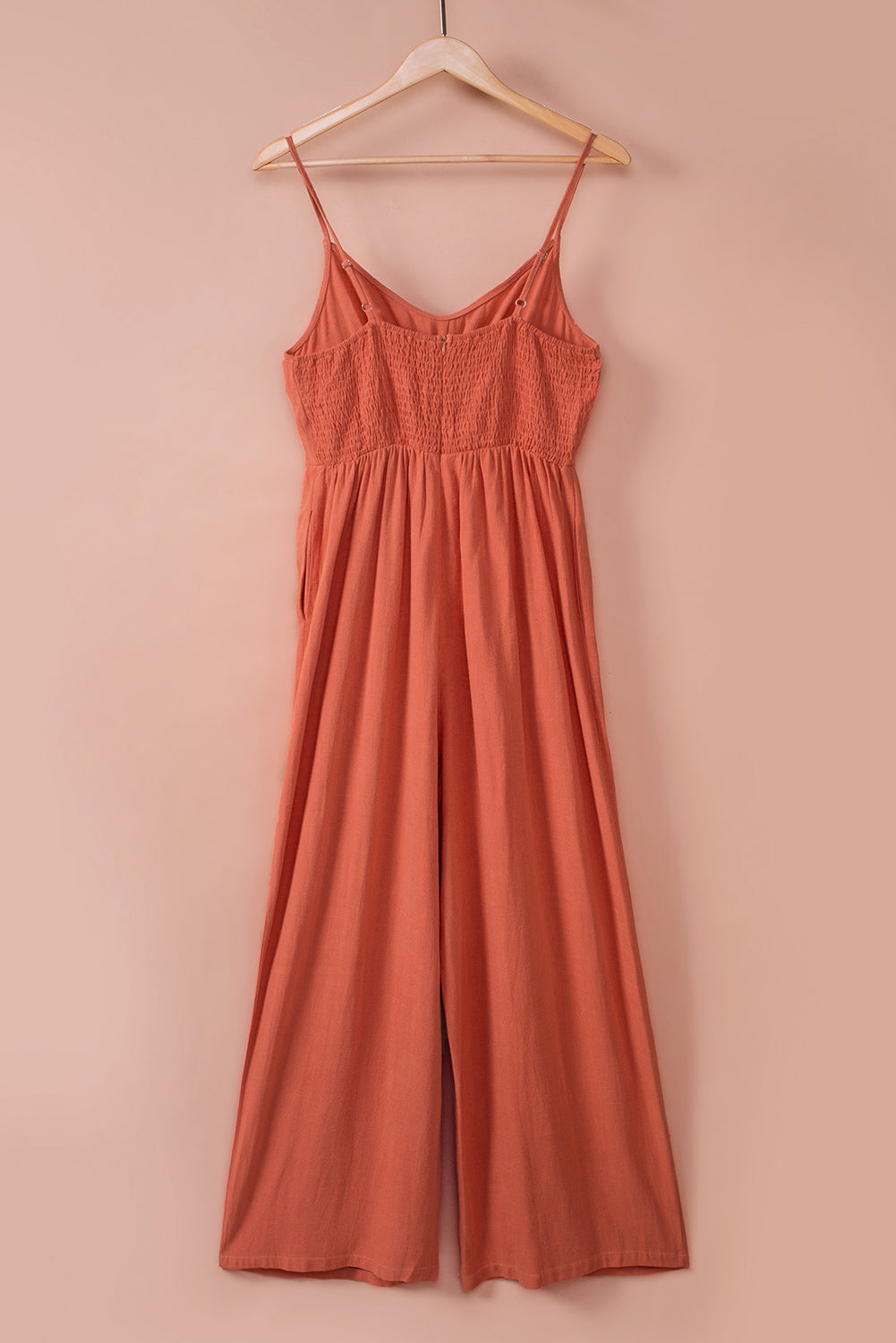 Cut-out Spaghetti Strap Wide Leg Jumpsuit