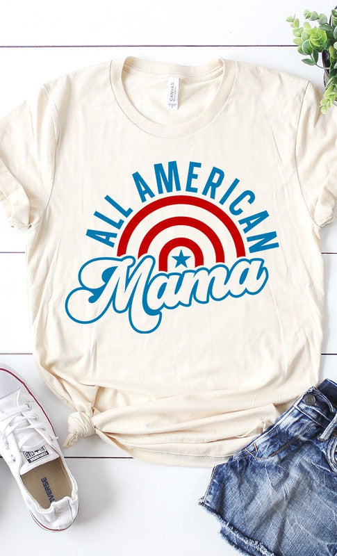 All American Mama Rainbow Graphic Tee PLUS