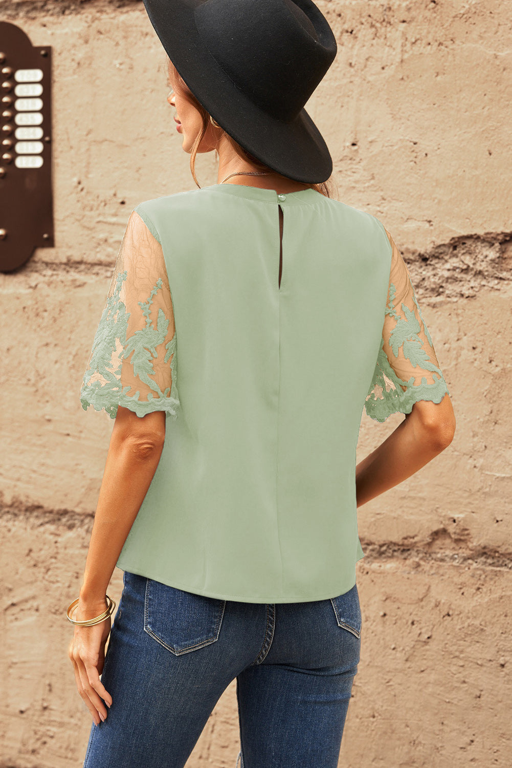 Half Sleeve Round Neck Blouse