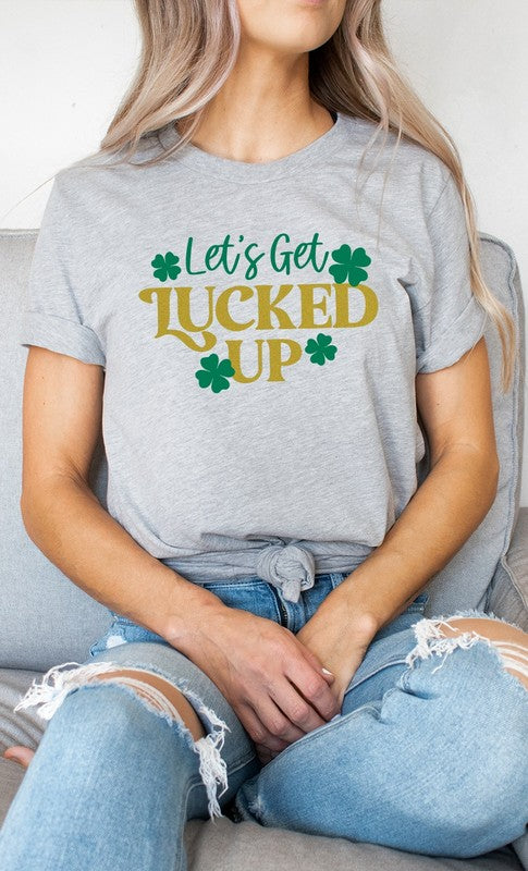 Shamrock Lets Get Lucked Up Graphic Tee