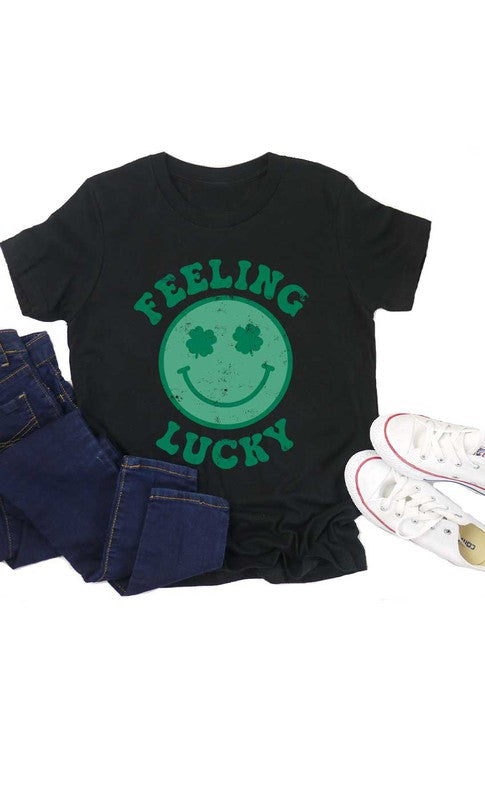 Retro Feeling Lucky Smiley Face Kids Graphic Tee