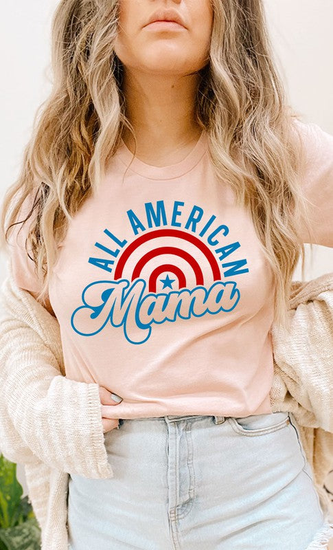 All American Mama Rainbow Graphic Tee PLUS