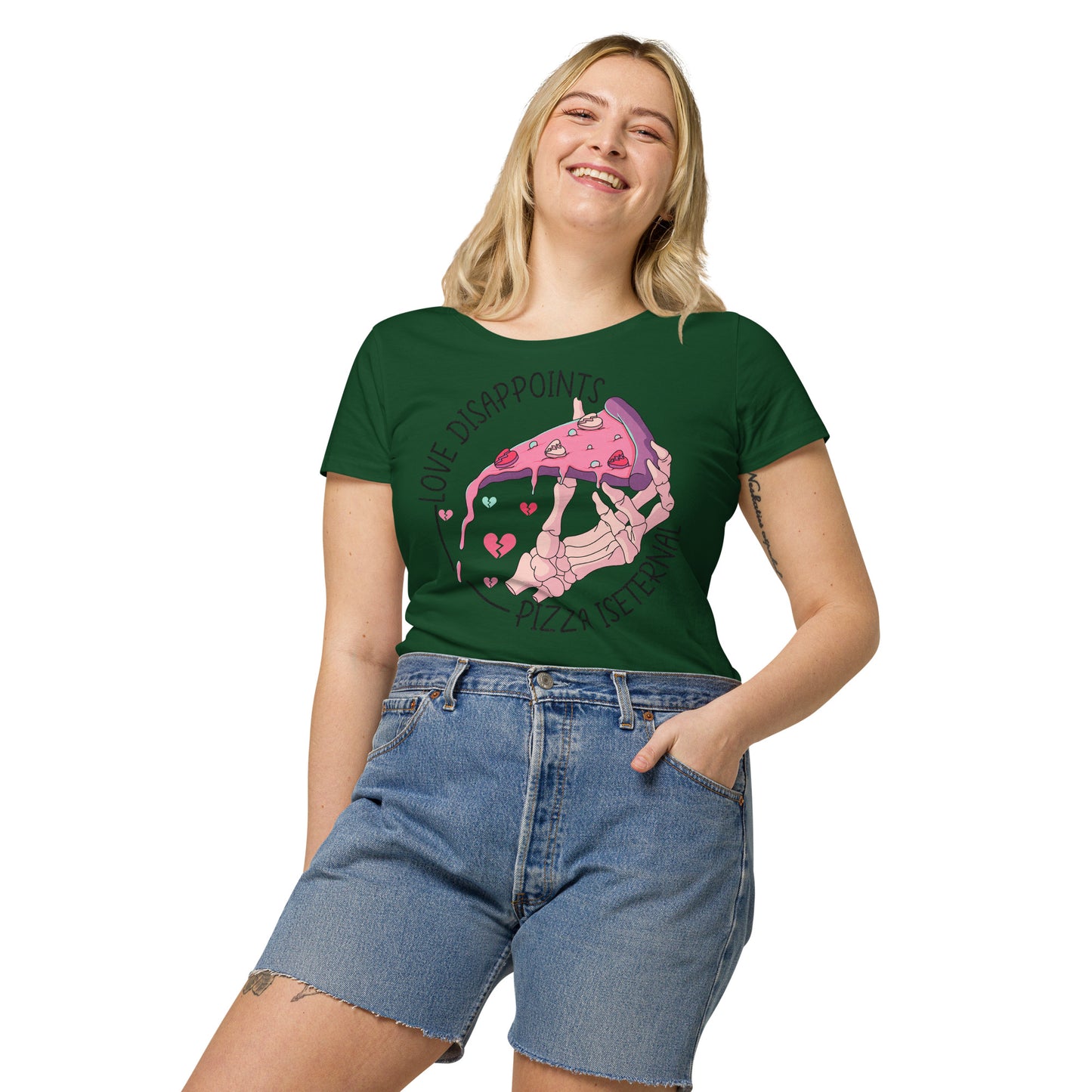 Love Disappoints Pizza is Eternal Women’s basic organic t-shirt