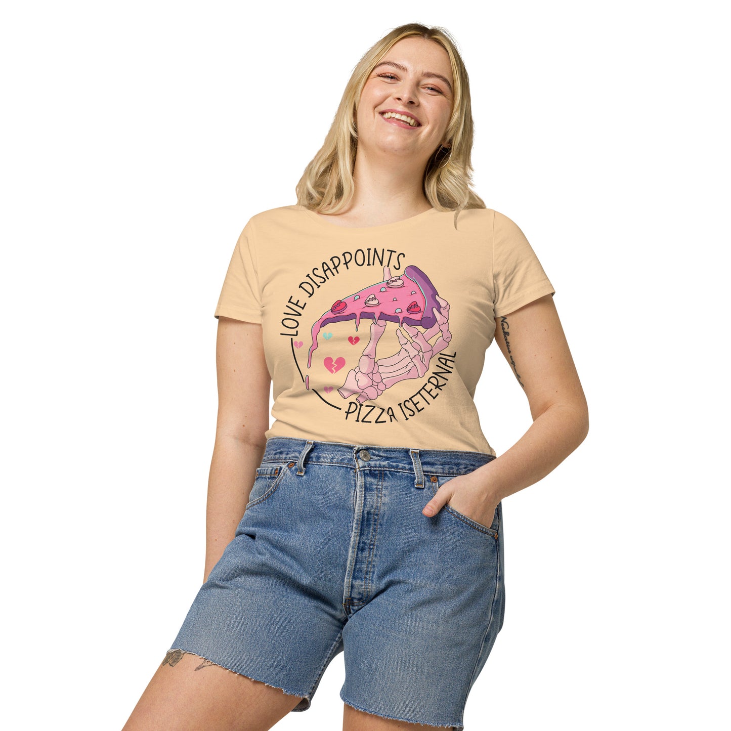 Love Disappoints Pizza is Eternal Women’s basic organic t-shirt